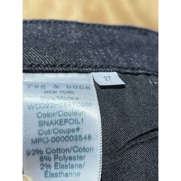 Rag & Bone Cate Mid Rise Ankle Skinny Snake-foil Women 27 Black @jeanbag - Picture 8 of 9